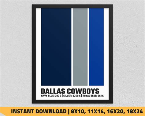 Dallas Cowboys | Pantone Poster | Color Swatch Poster | Modern Wall Art ...