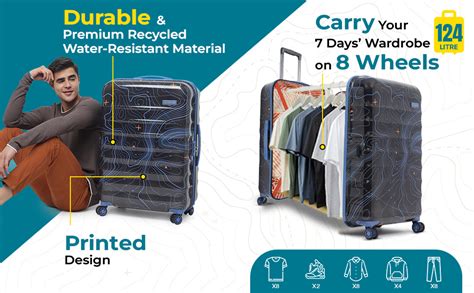 Buy uppercase Topo Trolley Bag Set Of 2 (M+L), Hardsided Polycarbonate ...