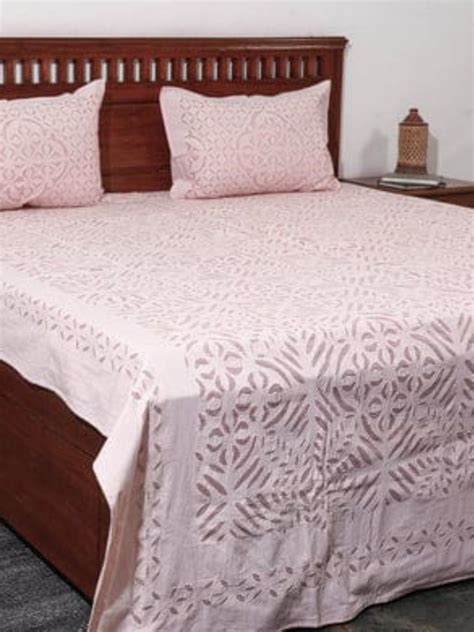 Indiehaat | Applique Double Bedsheet Pink – Indiehaat.com