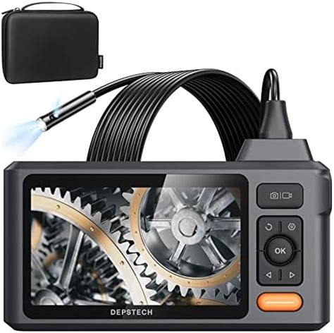 DEPSTECH 5"IPS Screen Borescope,1080P Dual Lens Endoscope with Split ...
