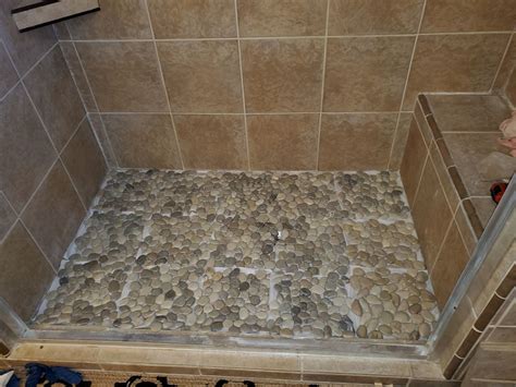 Installing Pebble Tile Shower Floor
