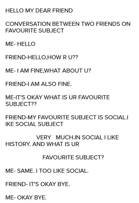 2. Write a short dialogue between two friends based on the following ...