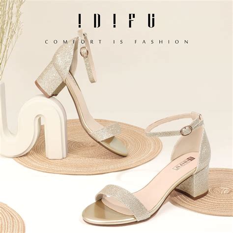 Buy IDIFU Women's Cookie-LO Low Block Heels Chunky Sandals Ankle Strap ...