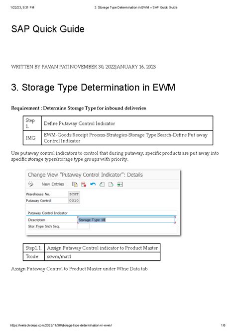 3 Storage Type Determination in EWM SAP Quick Guide - SAP Quick Guide ...