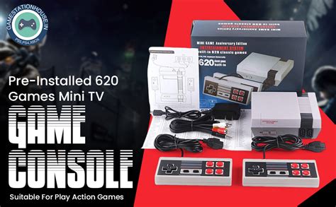 JHT Pre-Installed 620 Games Mini TV Game Console |Gaming Player AV ...