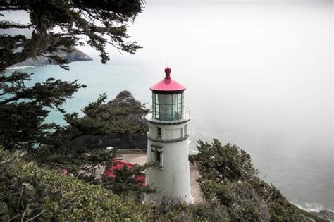 Lighthouse by building against sky | Premium Photo