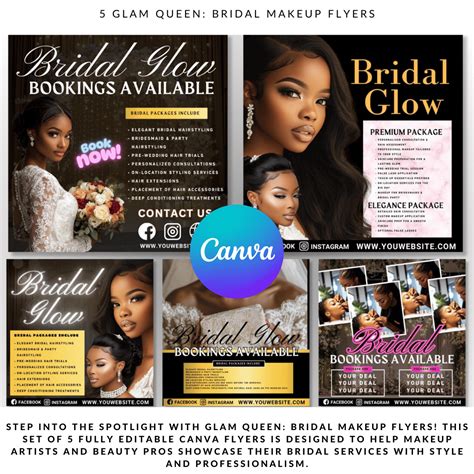 5 GLAM QUEEN: BRIDAL MAKEUP FLYERS - Payhip