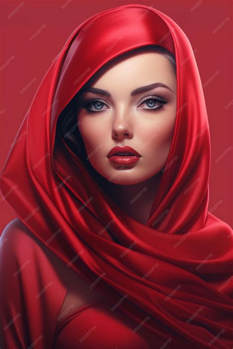 Premium Photo | A girl in a red scarf