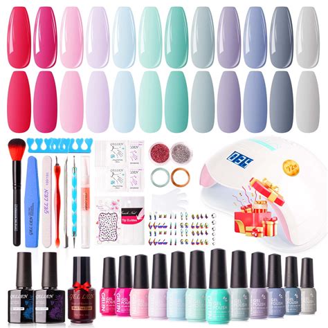 Gellen Gel Nail Polish Kit, 12 Colors Bright and Pastels Gel Polish ...
