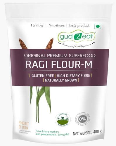 Gud2eat Sprouted Ragi Flour | Stone Grounded | Gluten Free | Rich in ...