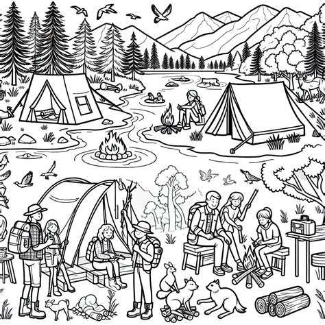 Camping Coloring Pages – Custom Paint By Numbers