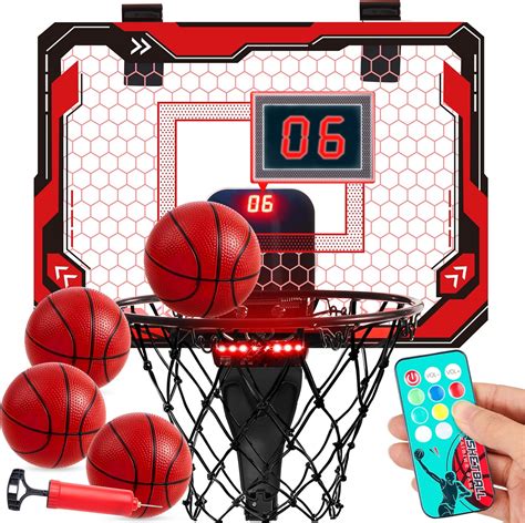 Amazon.com: SYNCFUN Mini Indoor Basketball Hoop, Light Up Over The Door ...