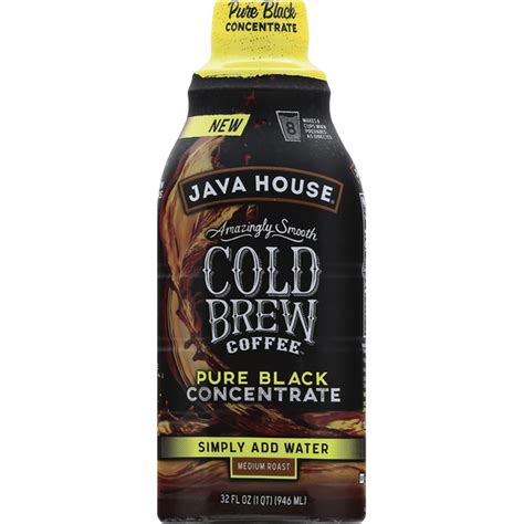 Java House Coffee, Cold Brew, Medium Roast, Pure Black, Concentrate (32 ...