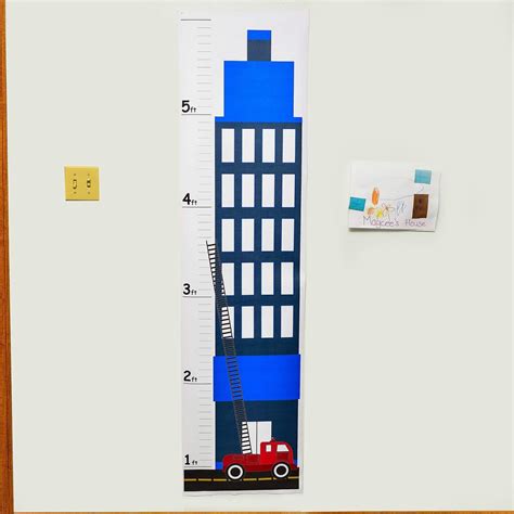 Buy Firetruck Growth Chart for Kids - Growth Chart Decal - Height Chart ...