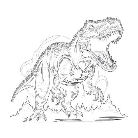 Cute T Rex Coloring Page
