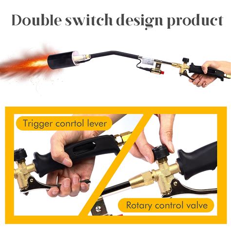 Propane Torch Weed Burner Torch,With Turbo Trigger Push Button Igniter ...