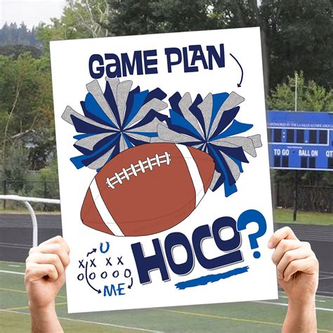 Football HOCO Proposal Sign: Cheerleader Homecoming Game Plan (digital ...