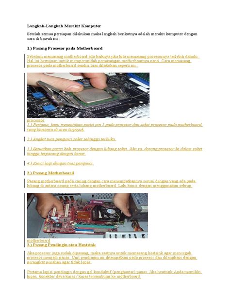 Image result for Tutorial Merakit Komputer