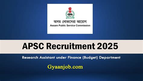 APSC Research Assistant Recruitment 2025 – Apply Online for 3 Finance ...