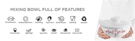 Buy CELLO Opalware Royale Mixing Bowls with Lids - 3 Units, Blooming ...