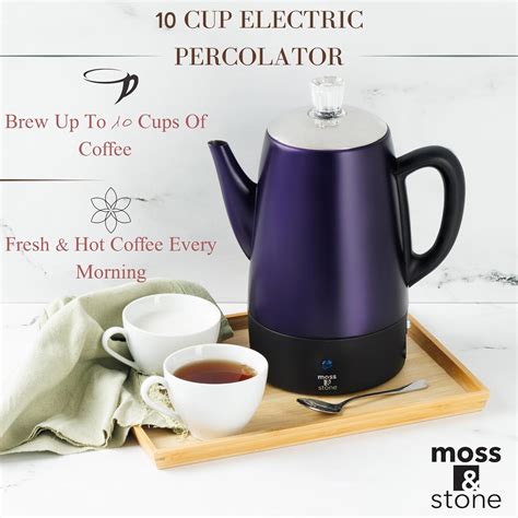 Moss&Stone Moss & Stone 10 Cup Purpale Percolator Coffee Pot India | Ubuy