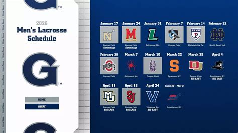 Men’s Lacrosse Announces 2026 Schedule - Georgetown University Athletics