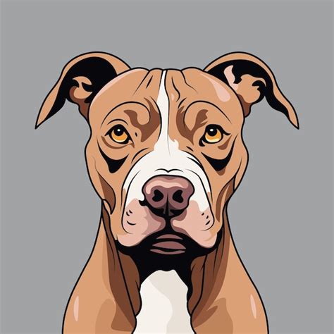 Cartoon brown pitbull pet | Premium Vector