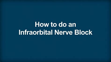 How To Do an Infraorbital Nerve Block, Intraoral - How To Do an ...