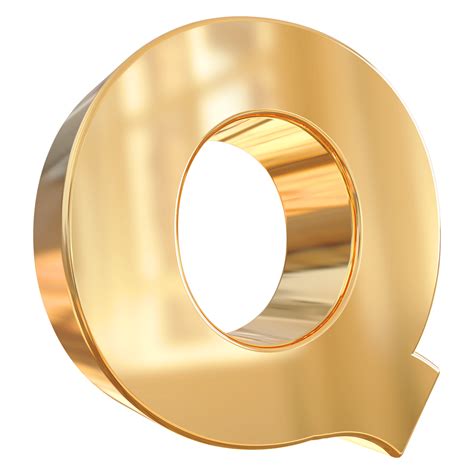 Gold letter Q font 3d render 36305818 PNG