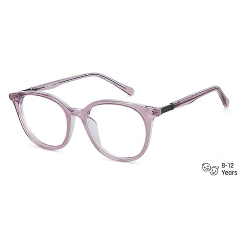 Buy Kids Glasses: Pink Transparent Full Rim Round Kids 8-12 yrs ...