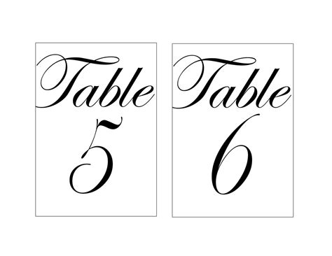 Wedding Table Numbers Printable - Free Printable Wedding