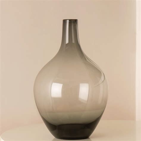 Amazon.com: Floor Vase, Large Gray Glass Tall Big Vases, Smoked Black ...