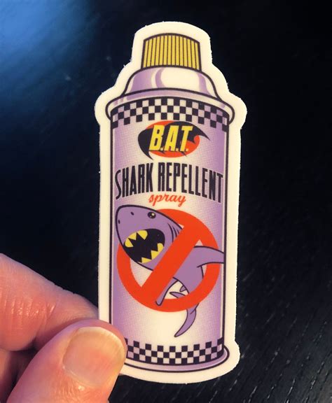 Bat Shark Repellent Spray 1.5"w X 3"h Vinyl Sticker - Etsy