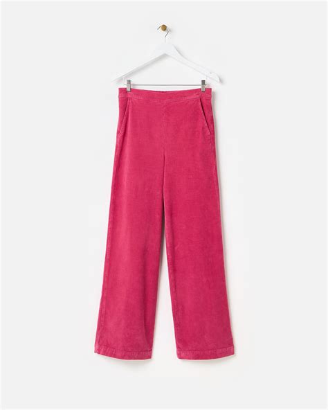 Pink Corduroy Wide Leg Pants | Oliver Bonas US