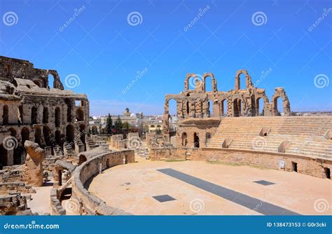 Tunisia Arena, El Jem Colosseum, Roman Empire Architecture Editorial Stock Photo - Image of ...