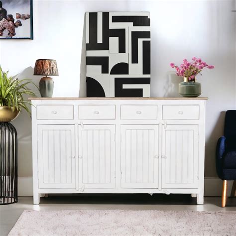 Kraft Bazaar Solid Wood Madrid Sideboard and Cabinet | White Sideboard ...