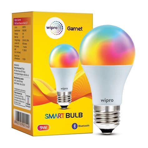 Wipro 9W Bluetooth Enabled Smart Bulb E27 | 16 million Colours | White ...