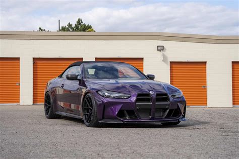 BMW G82 M4 Convertible In Daytona Violet Gets a Vorsteiner Carbon Fiber Grille