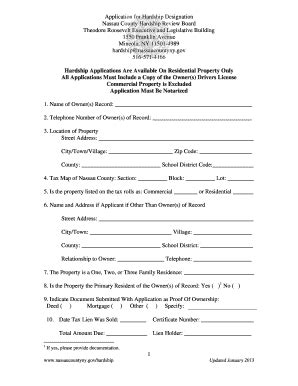 A Copy Of The Hardship Review Application. - Nassau County ...