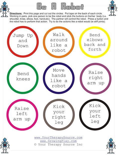 Robot Walk Jump Run Worksheet 的图像结果