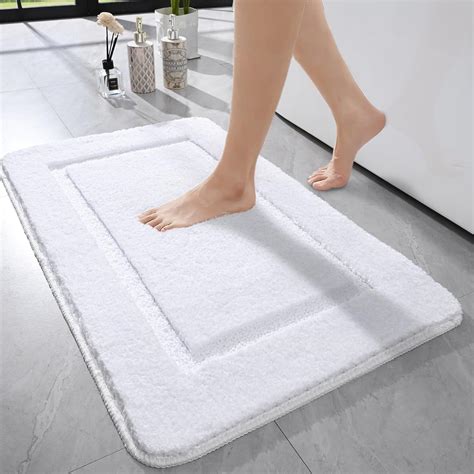 Amazon.com: HOMORE Luminous White Bathroom Rugs,32x20 inch Non Slip ...