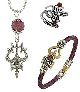 Buy Uniqon CMB7273 Combo Of Rudraksha Beads Lord Shiva Om Mahakal ...