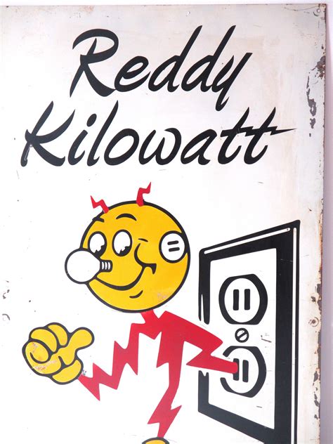 Large Mid Century Reddy Kilowatt Metal Sign at 1stDibs | reddy kilowatt sign, ready kilowatt ...