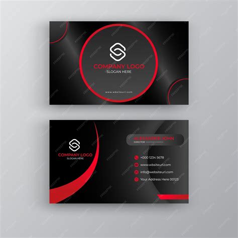 Professional elegant red and black modern business card design ...