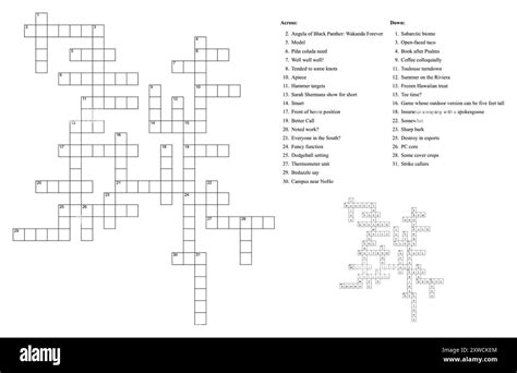 Crossword puzzle game with clues and solution Stock Vector Image & Art ...