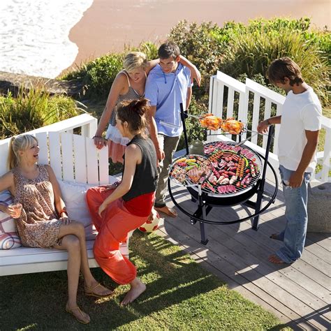 VINGLI 33 Inch Outdoor Fire Pit with 2 Grills, Wood India | Ubuy