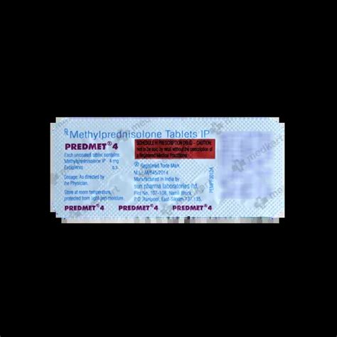 PREDMET 4MG TABLET 10'S : View Price, Combination and Alternatives ...