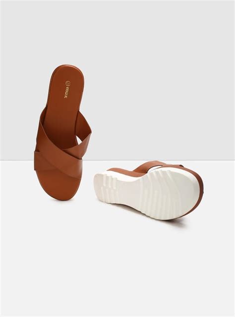 MAX Women Solid Platform Heels Slip-On Sandals | Solid