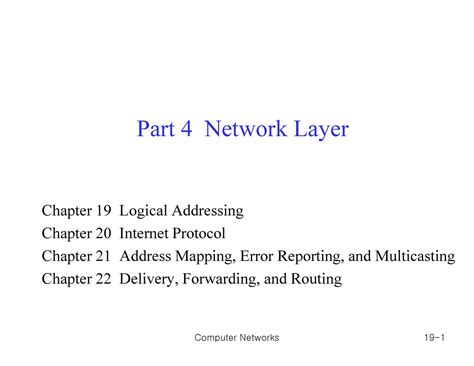 Network layer merged - Done - Part 4 Network Layer Chapter 19 Logical ...