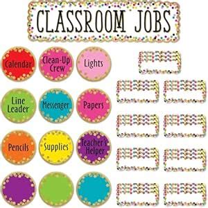 Confetti Classroom Jobs Mini Bulletin Board : Amazon.in: Office Products